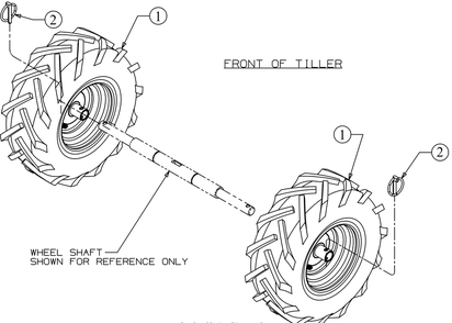 Wheels Diagram and Parts List for RT45 (21AA40M8710)(2019) Cub Cadet Tiller